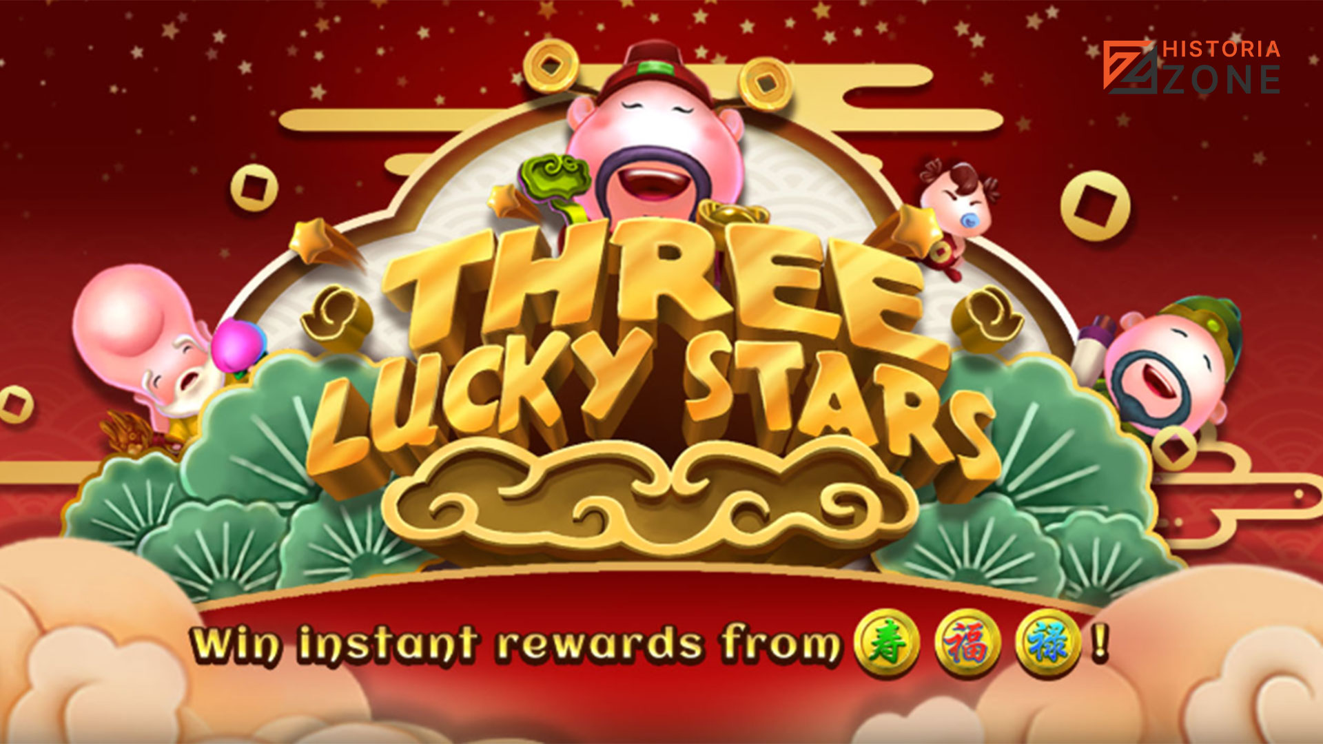 Three Lucky Stars: Slot Online Pengganda Instan 300x Taruhan